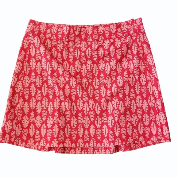 Rip Skirt Hawaii Womens L Wrap Skirt‎ Length 2 Cover Up Red Pink Pineapple - Picture 1 of 6
